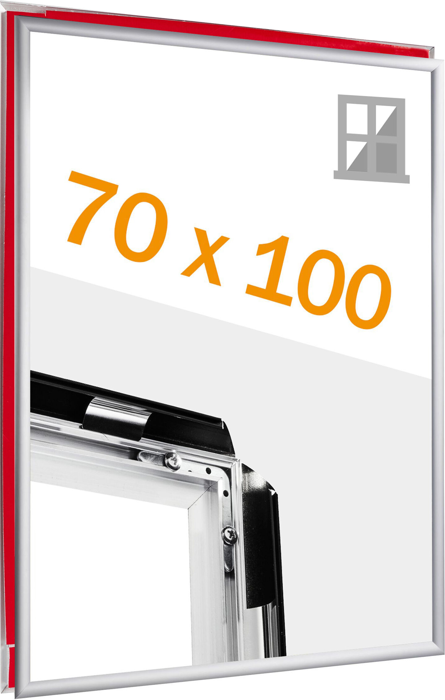SPRINTIS Cadre clic-clac pour vitrine B1 argent, aluminium