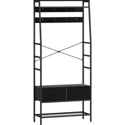 GARDEROBENSTÄNDER, Kleiderständer mit Schuhregal, 2 Schubladen, Garderobe