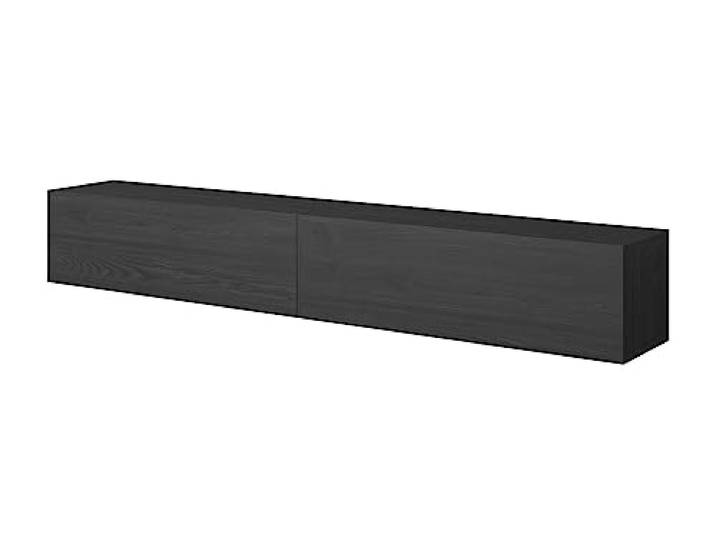 Selsey Meuble TV Armoire De Télévision 200 cm Suspendu Salle De Séjour Chambre À Coucher Frêne Noir Bisira