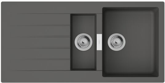 Hansgrohe Einbauspüle 43357290 750x490mm, Haupt- und Zusatzbecken, 980 x 480 mm, steingrau