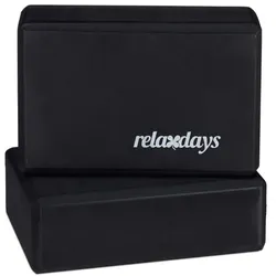Relaxdays Yogablock im 2er Set Weiß,Schwarz