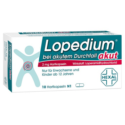 Hexal AG LOPEDIUM akut bei akutem Durchfall Hartkapseln 10 St 01939446