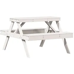 vidaXL Picknicktisch 105x134x75 cm Massivholz Kiefer