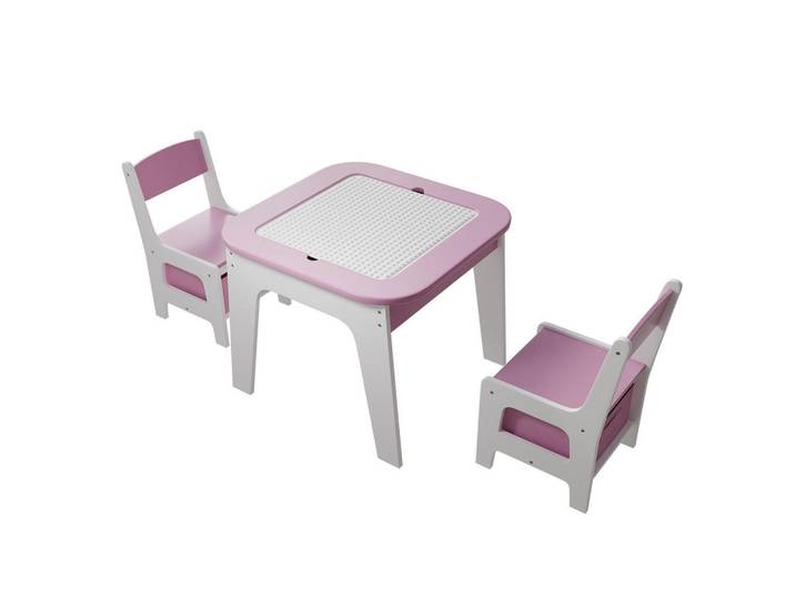 Juskys Kindersitzgruppe Milou rosa, Rosa, Holz, 60x50x60 cm, Babymöbel & Kindermöbel, Kinderzimmer & Jugendzimmer, Kindersitzgruppe