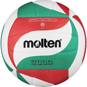 Molten Volleyball V5M2000, Trainingsball, grün/rot/weiß, 280 Gramm, Größe 5