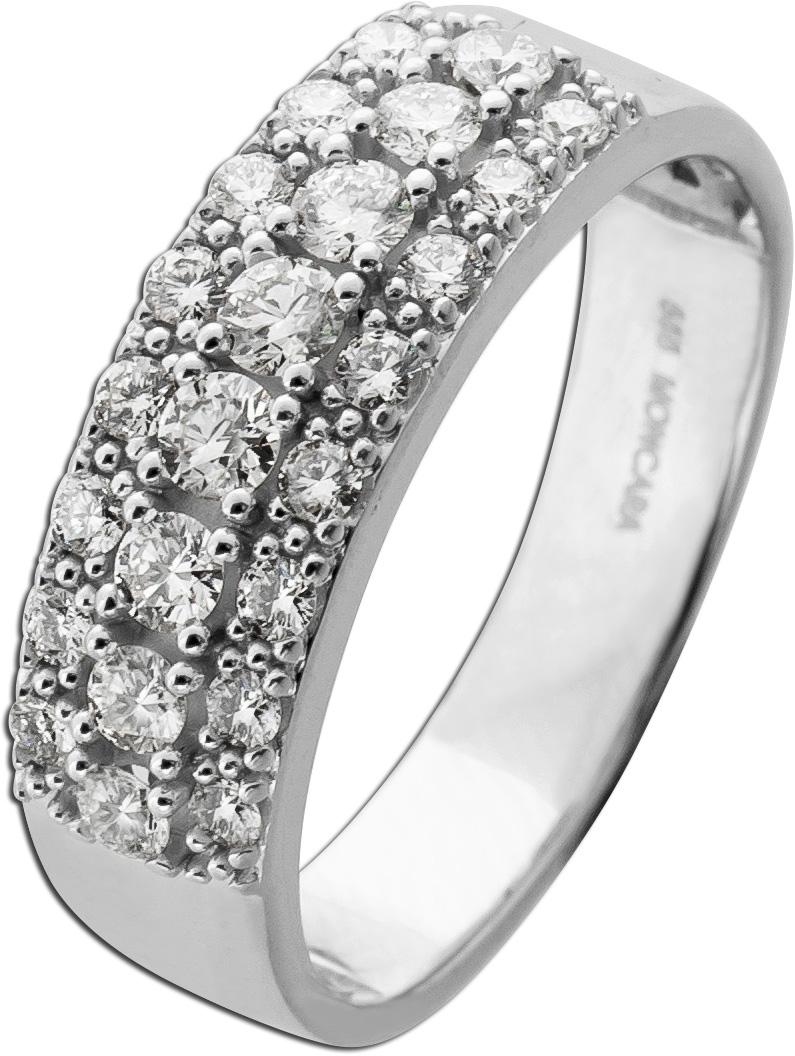 Brillantring Weißgold 585 14K Brillanten 1.0ct lupenrein 19