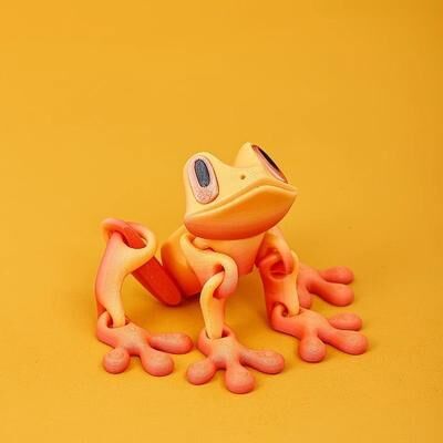 Modern Mode Marketplace Printed Movable Tree Frog Magnet Desk Toy orange