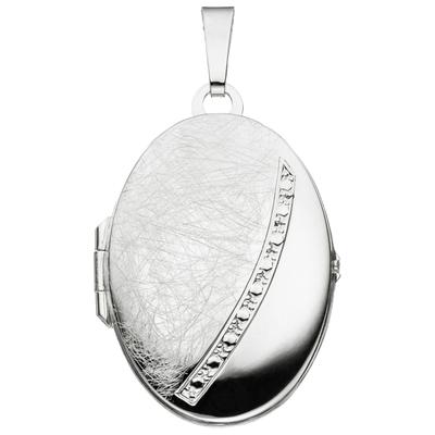 Medallionanhänger JOBO "Anhänger Medaillon oval", silber (silber 925), Schmuckanhänger, Damen, Silber 925 (Sterlingsilber), 925 Silber