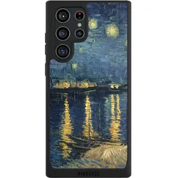 Nivocase Handyhülle für Samsung Galaxy S22 Ultra Hülle NIVOpure Case Schwarz Kunst Malerei (Samsung Galaxy S22 Ultra), Smartphone Hülle, Schwarz