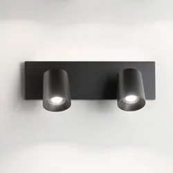 Modo Dimmbarer 2-er Wand-Spot mit hochwertiger Oberfläche in Schwarz von Fabas Luce