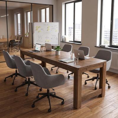 OEM "6.5FT Long Solid Wood Conference Table, Meeting Table 78.7"" Long Office Table, Large Business Seminar Table for Boardroom"