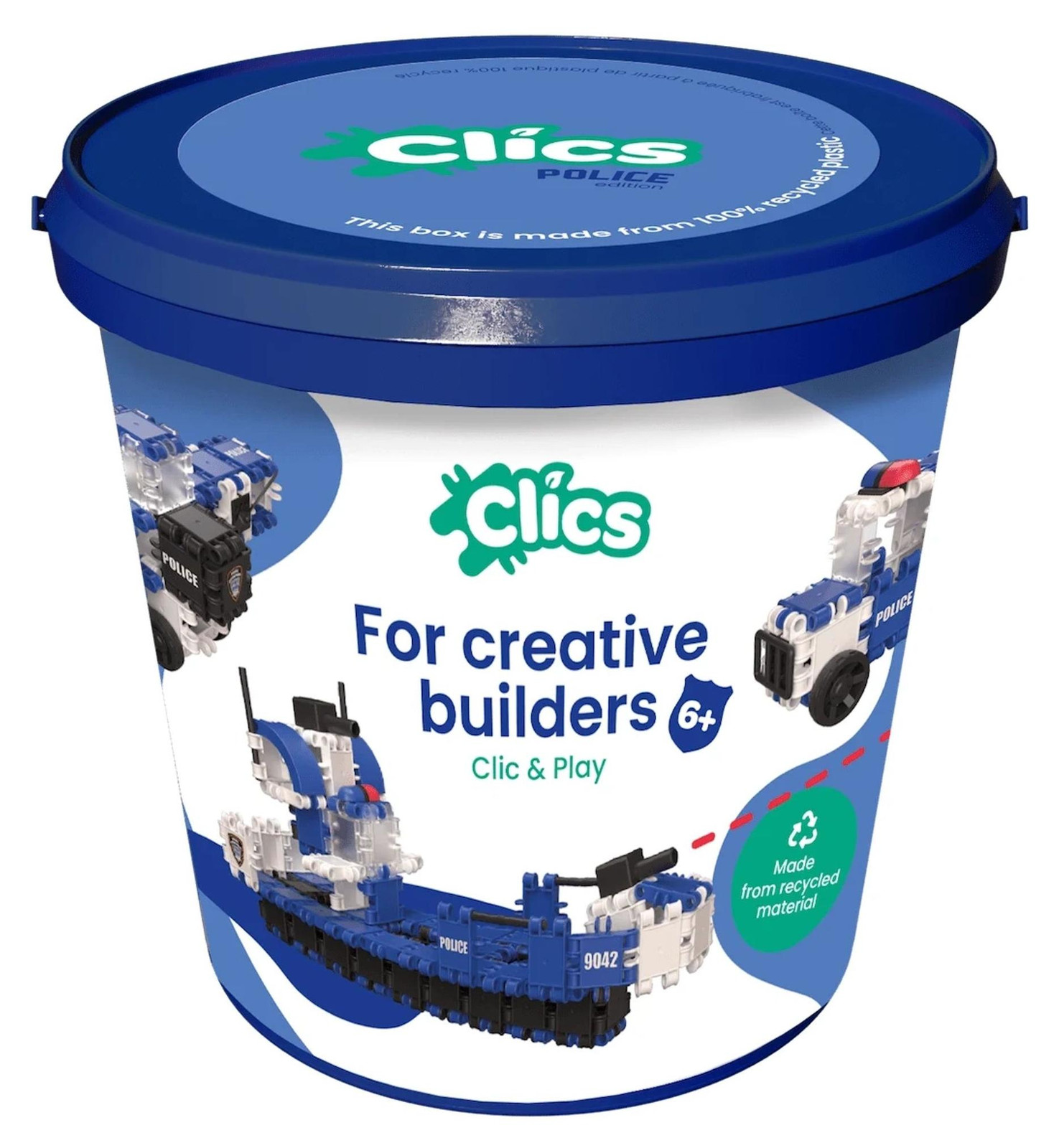 ClicsToys Set bouwstenen voor politievoertuigen 8 in 1