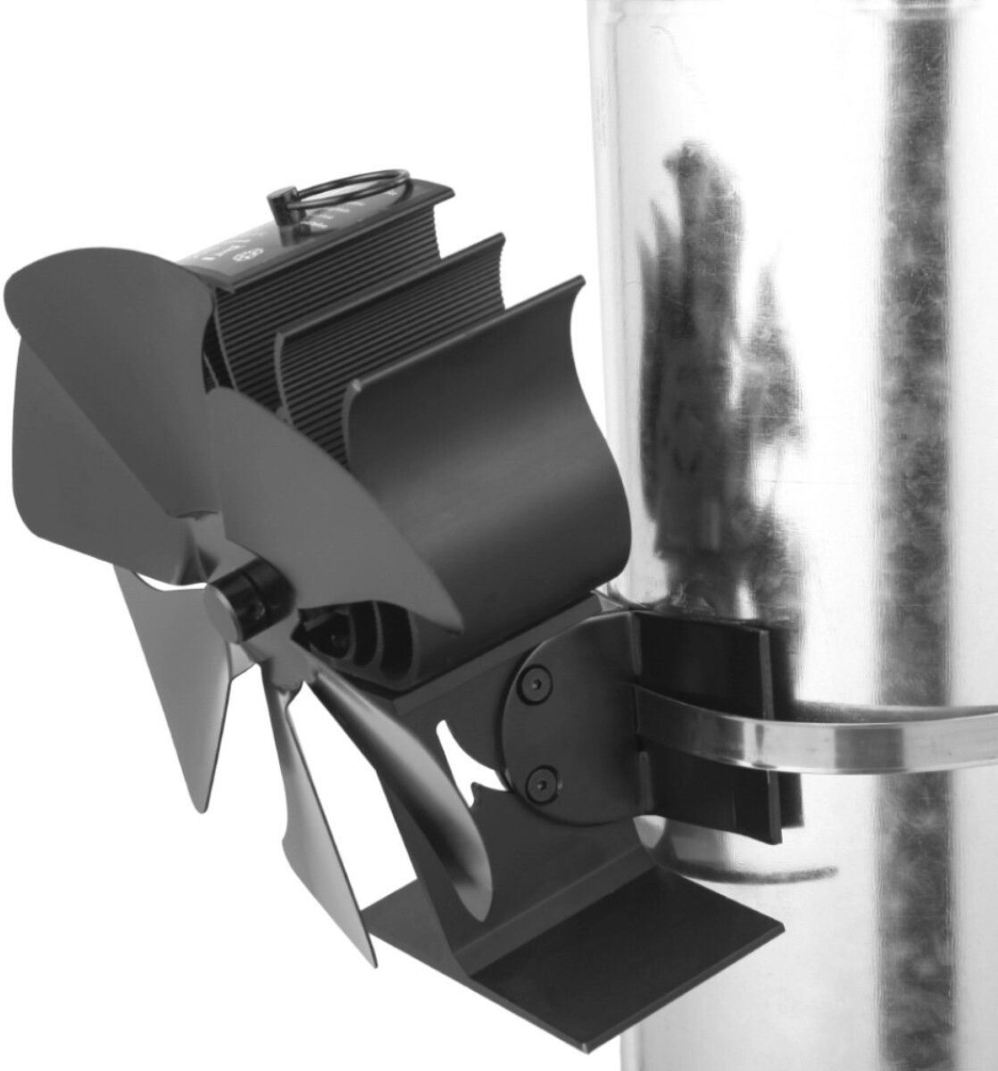 INF Wärmebetriebener Ofenventilator aus eloxiertem Aluminium mit 6 Flügeln, leise, 80-170 cfm, ohne Batterien