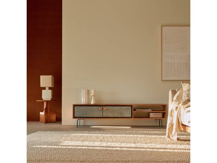 TV Unterschrank TV Schrank Hifi 160 cm aus Akazie Tikamoon temis - Natur - acacia