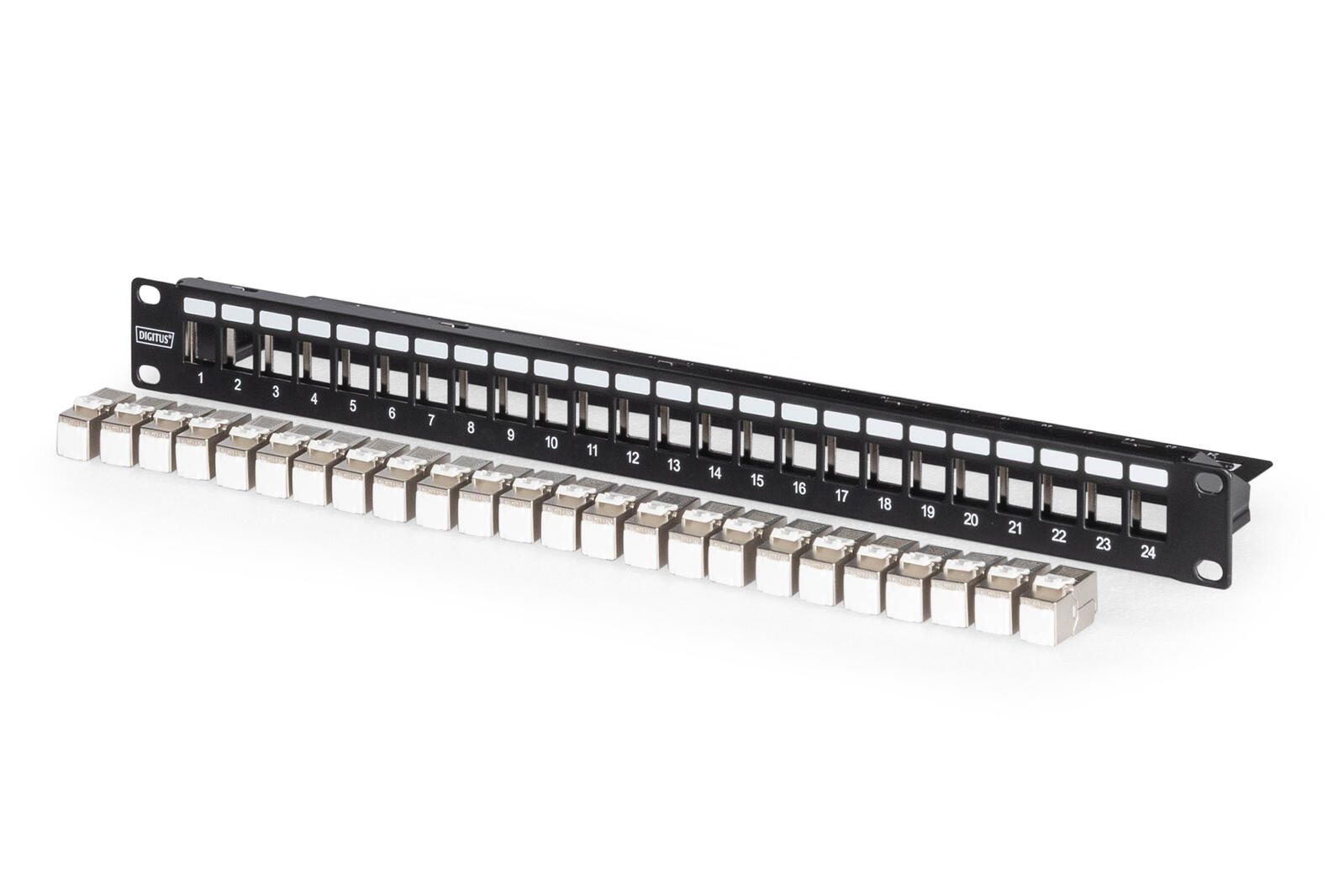 Digitus Modulares Patch Panel, 24-Port bestückt mit 24x DN-93615 DN-91411-24