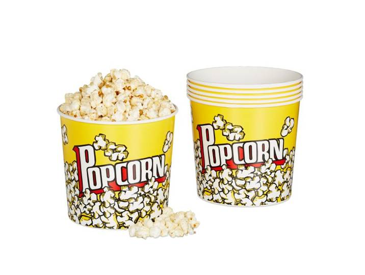 Relaxdays 12 x Popcorn Eimer wiederverwendbar