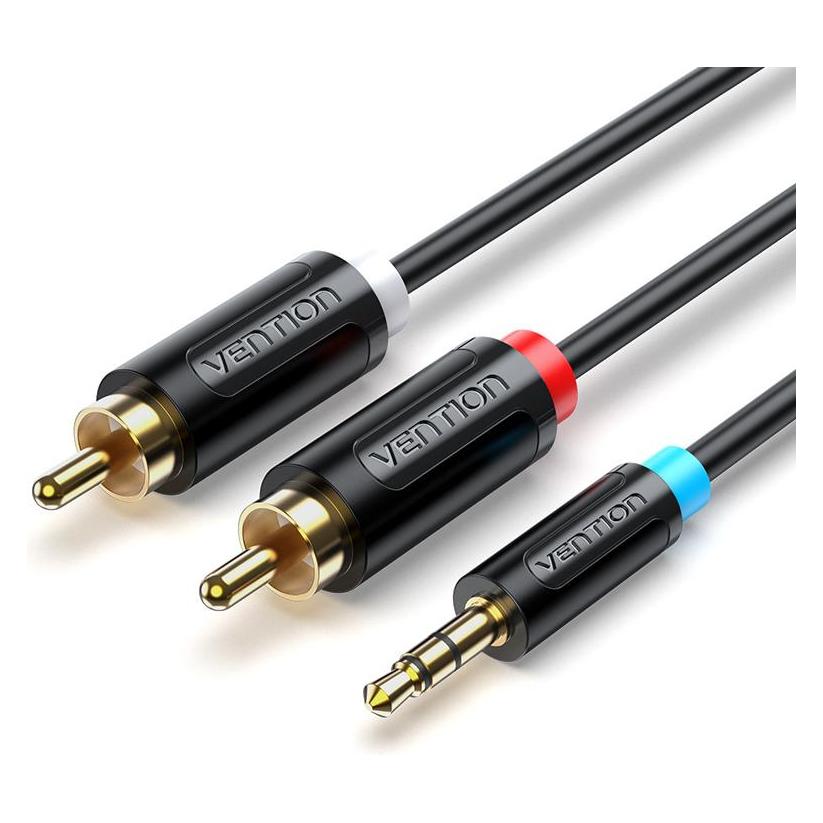Vention 3.5mm Male to 2x Male RCA Cable 2m BCLBH Black (2 m) (BCLBH)