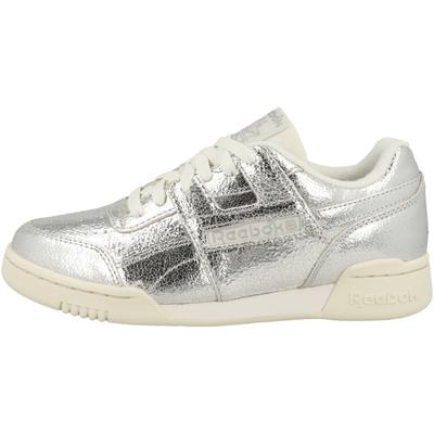 Sneaker REEBOK "Reebok Workout Plus Sneaker low Damen Schuhe", Damen, Gr. 40,5, Textil, silber, Schuhe Sneaker, Ziernähte