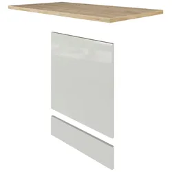 Küchenunterschrank Levi, in Lichtgrau glänzend