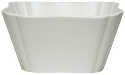 "Red Vanilla Pinpoint White Salad Bowl 9.5"" 128oz"