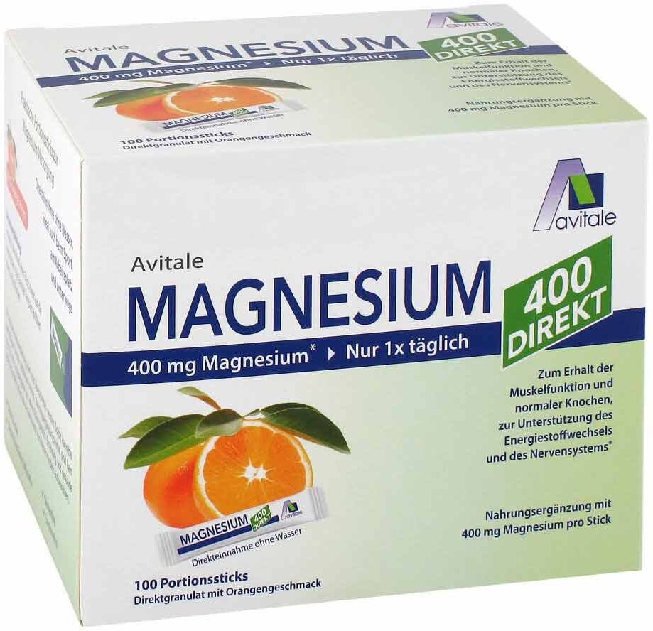 Avitale Magnesium 400 direkt Orange Portionssticks