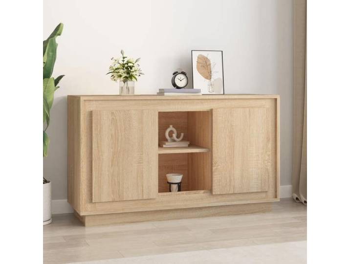 Buffet Armoire Latérale avec Compartiments et Portes Meuble de Rangement Salon Salle de Séjour Intérieur Moderne 831880