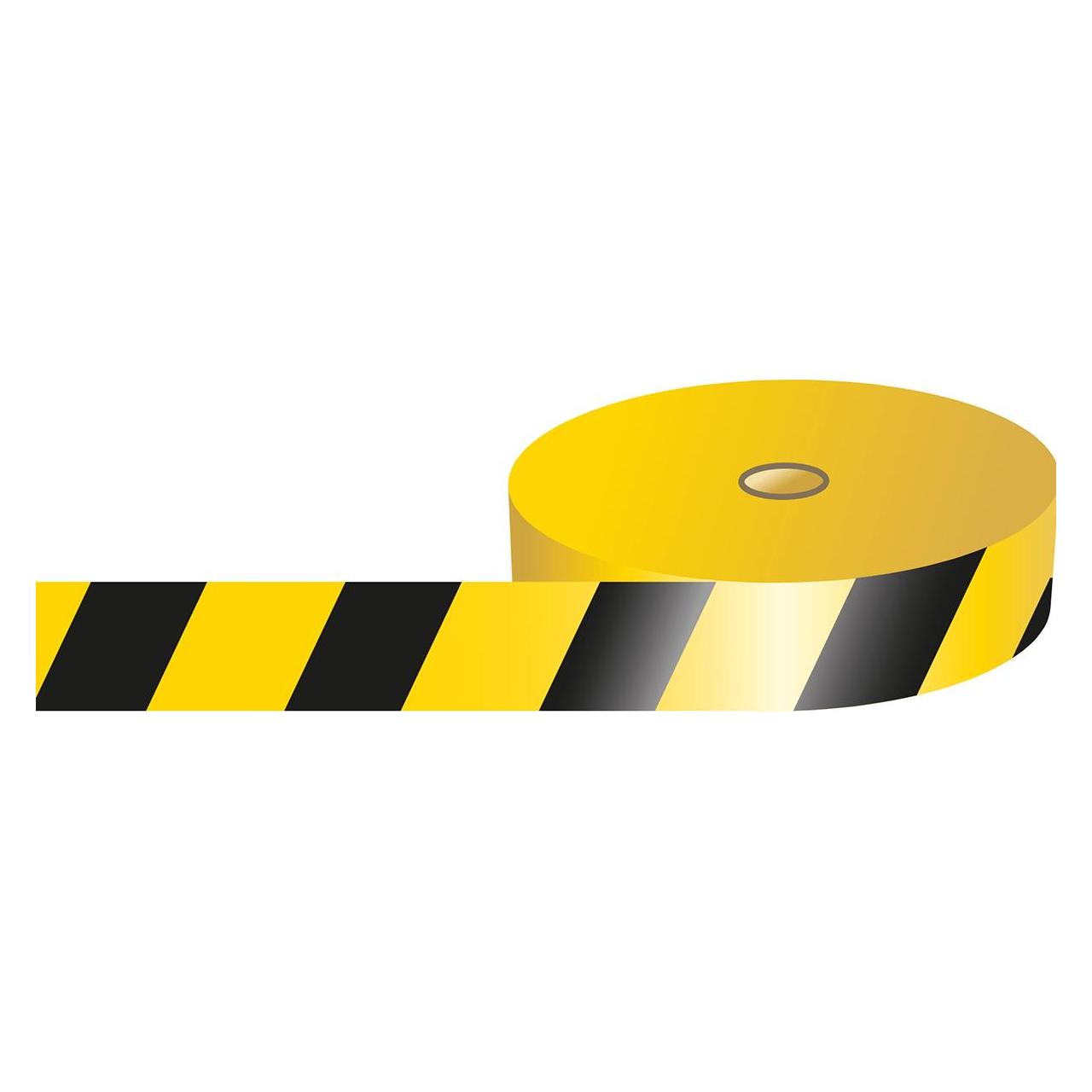 Brady B-912, Absperrband, Polyethylen, Schwarz/Gelb, gestreift, 75mm x 500m, fr Kennzeichnung von (291425)