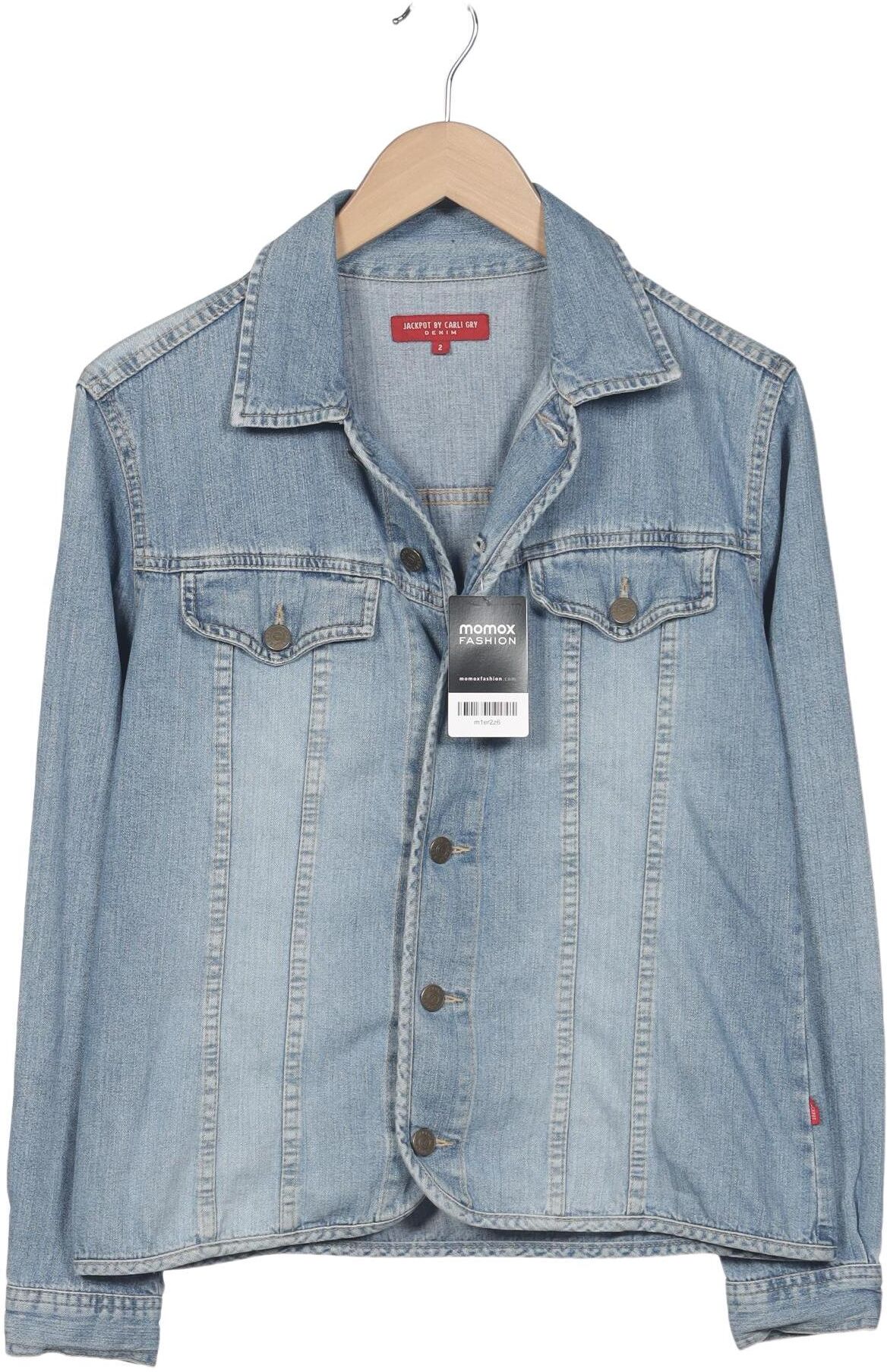 Jackpot Damen Jacke, Hellblau, Gr. EU 38, Baumwolle - Second Hand