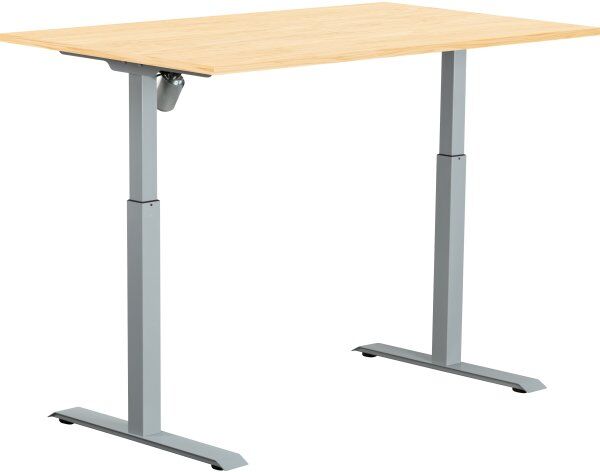 Sun-Flex I Hæve-Sænkebord, 140x80, Grå/birk