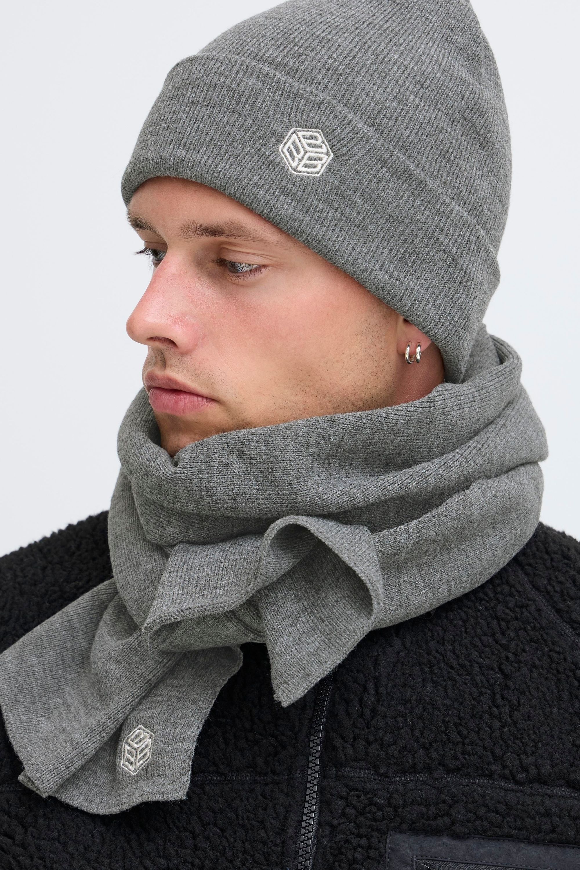 Beanie BLEND "Beanie BHScean Pack", Herren, grau (zink mix), Obermaterial: 100% Polyacryl PAN., Mützen Beanie