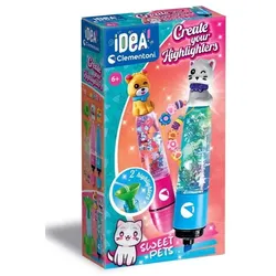 Idea Art Mini-Fabrik Marker & Textmarker gestalten: Süße Haustiere Hund & Katze Clementoni 18166