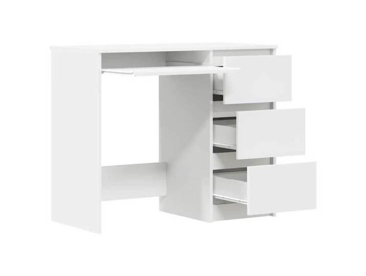 Bureau BURKE Blanc Table à écrire - 1 PERSONNE - Blanc 90x45x76 cm - Bois d'ingénierie BB404