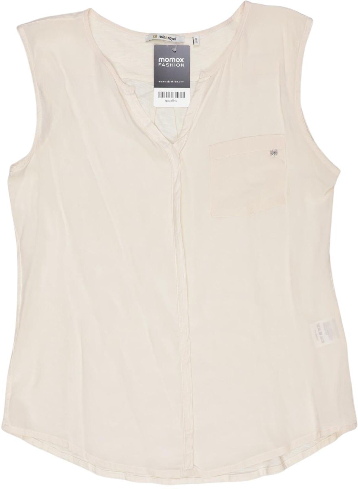 Rich & Royal Damen Top, Beige, Gr. S, Seide / Baumwolle - Second Hand