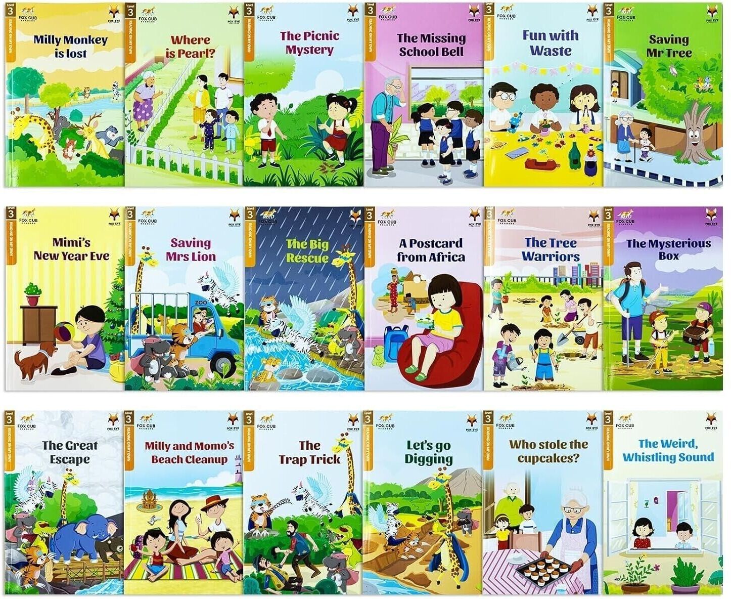 Fox Eye Publishing Fox Cub Confident Graded Readers Level 3 - 18 Book Set Collection - Reading On My Own - Paperback - Ages 5-7 -