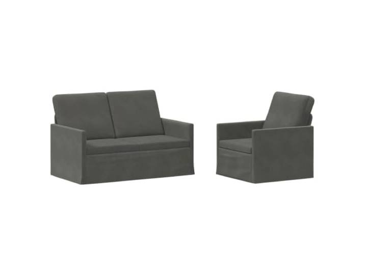 vidaXL Sofa-Set 2 pcs Dunkelgrau Cordstoff Bietet langfristige Unterstützung, Garantiert plüschige Entspannung, Verbessern die Nutzungskomfort
