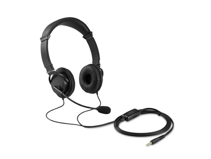 Kensington Hi-Fi Koptelefoon met Microfoon en Volumeknop, Met Roterende Noise-Cancelling Microfoon, Verstelbare Universele Hoofdband voor Iedere Leeftijd (K33597WW)