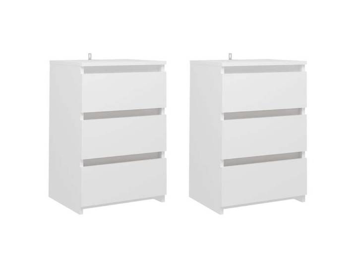 CLOUD Lot de 2 Tables de chevet - élégant Design - Blanc 40x35x62 5 cm - Aggloméré CHYNEW4709677