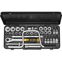Steckschlüssel-Satz 1/2", 6-kant+Innen-Sechskant, 31-teilig 10-32 mm, ELORA-771...