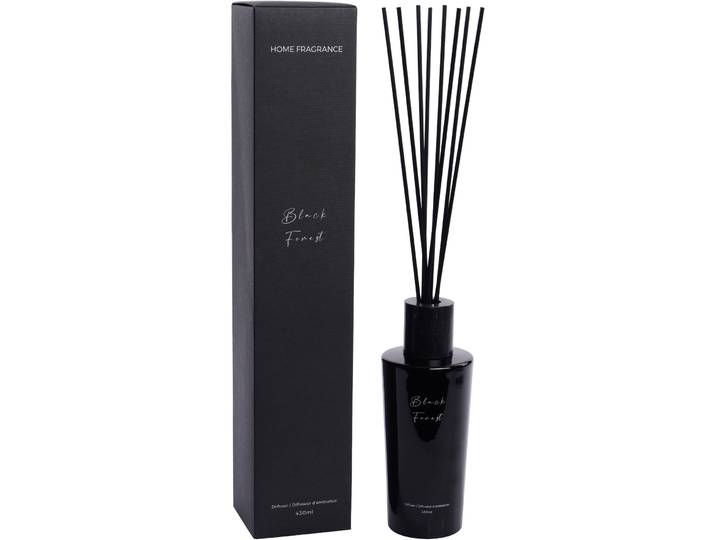 Raumduft Nathalie Black Forest 430ml schwarz - Material: Glas, Marmor, Rattan