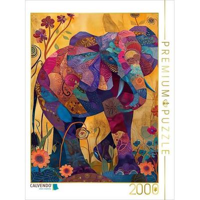 CALVENDO Puzzle Farbenfroher Elefant | 2000 Teile Lege-Größe 90x67cm Foto-Puzzle für glückliche Stunden, Sonstige von , Calvendo Puzzle