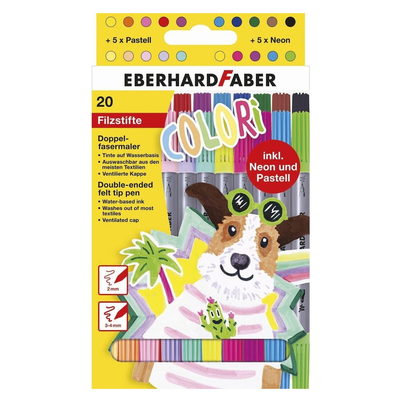 EberhardFaber Fasermaler Colori 20 Stück, Mehrfarbig (20x) (550020)