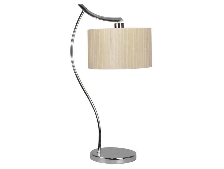 Tischleuchte Draga, Creme, Chromfarben, Metall, 34x66x34 cm, RoHS, Europäischer Sicherheitsstandard, Schnurschalter, einfach zu transportieren, Lampen & Leuchten, Innenbeleuchtung, Tischlampen, Tischlampen