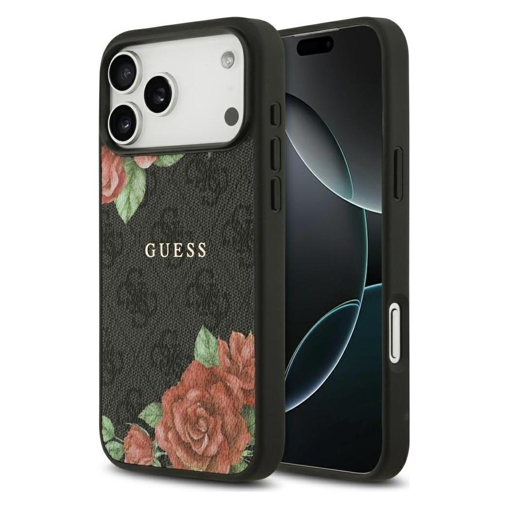 Guess - Hardcase 4G Flowers Print MagSafe (GUHMP17LP4ROPEMCK) - iPhone 17 Pro - Black (Apple iPhone 17 Pro) (62017465)