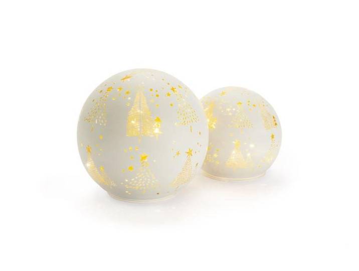 STT LED Dekofigur Glass Ball , weiss (weiß), Ø 15cm, Leuchten, LED Dekofigur