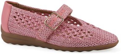 Women's Cordette Mary Jane Flat by Cliffs in Peach Fabric (Size 9 M)