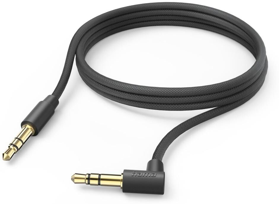 Hama Audio-Kabel "Aux Kabel, 3,5 mm Klinke, 90 Winkelstecker, 2,0 m, Schwarz", schwarz, 200cmcm, Kabel, Audio-Kabel