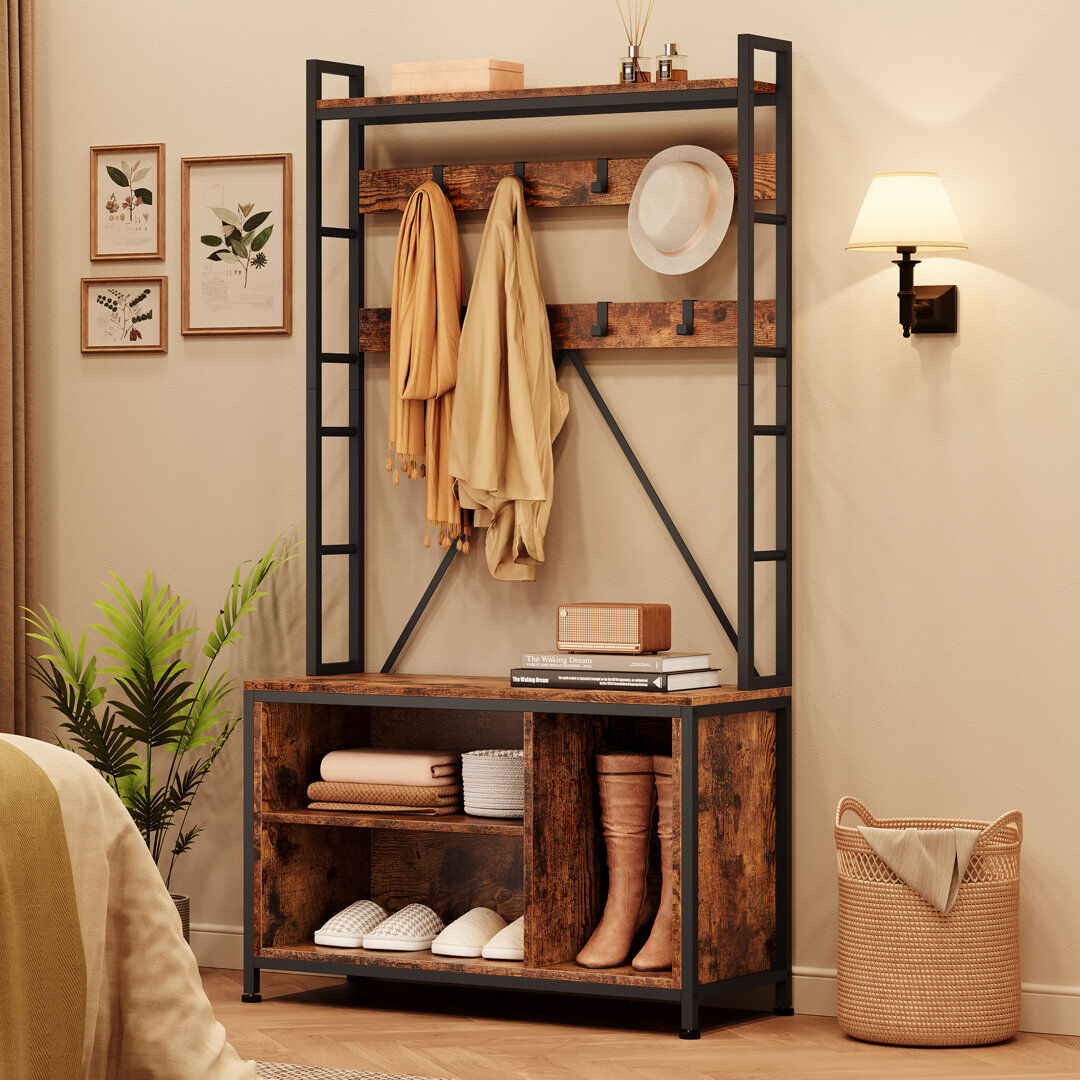 Rio 92.5 cm W Hall Tree Brown 177.5cm H X 92.5cm W X 35cm D