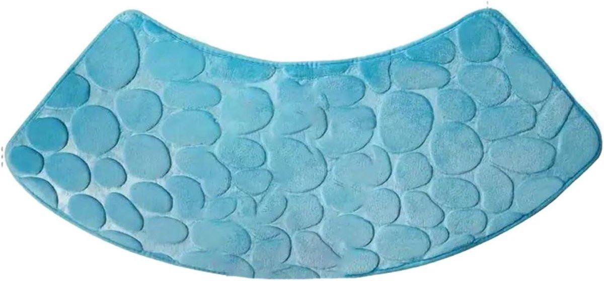 Gebogen douchemat Blauw - Antislip badmat - 30 x 100 cm