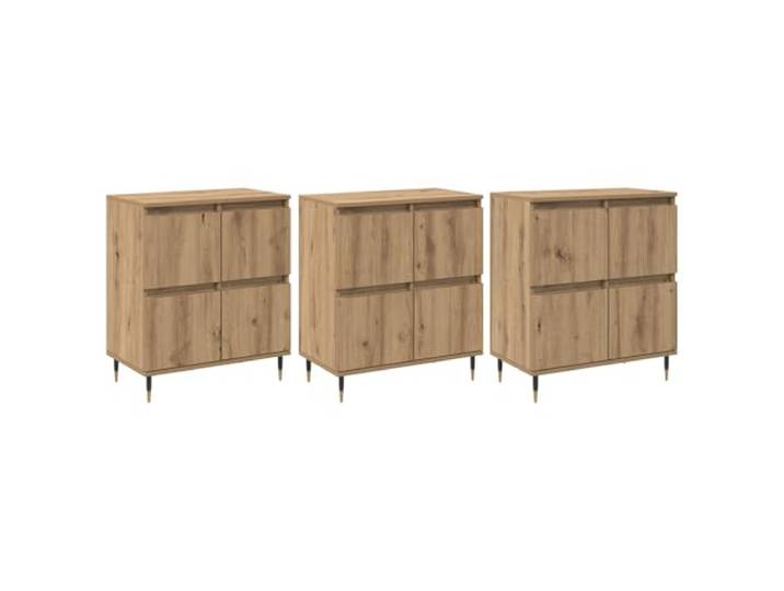 TEKGHUT Aufbewahrungsschrank 3 Stück Artisan-Eiche 60 x 35 x 70 cm Holzwerkstoffe,glatte Oberfläche,leicht zu