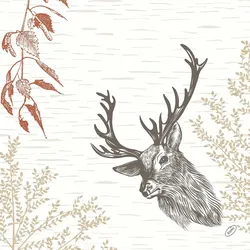 DUNI Bio-Dunisoft Serviette 40x40 cm Wood & Deer